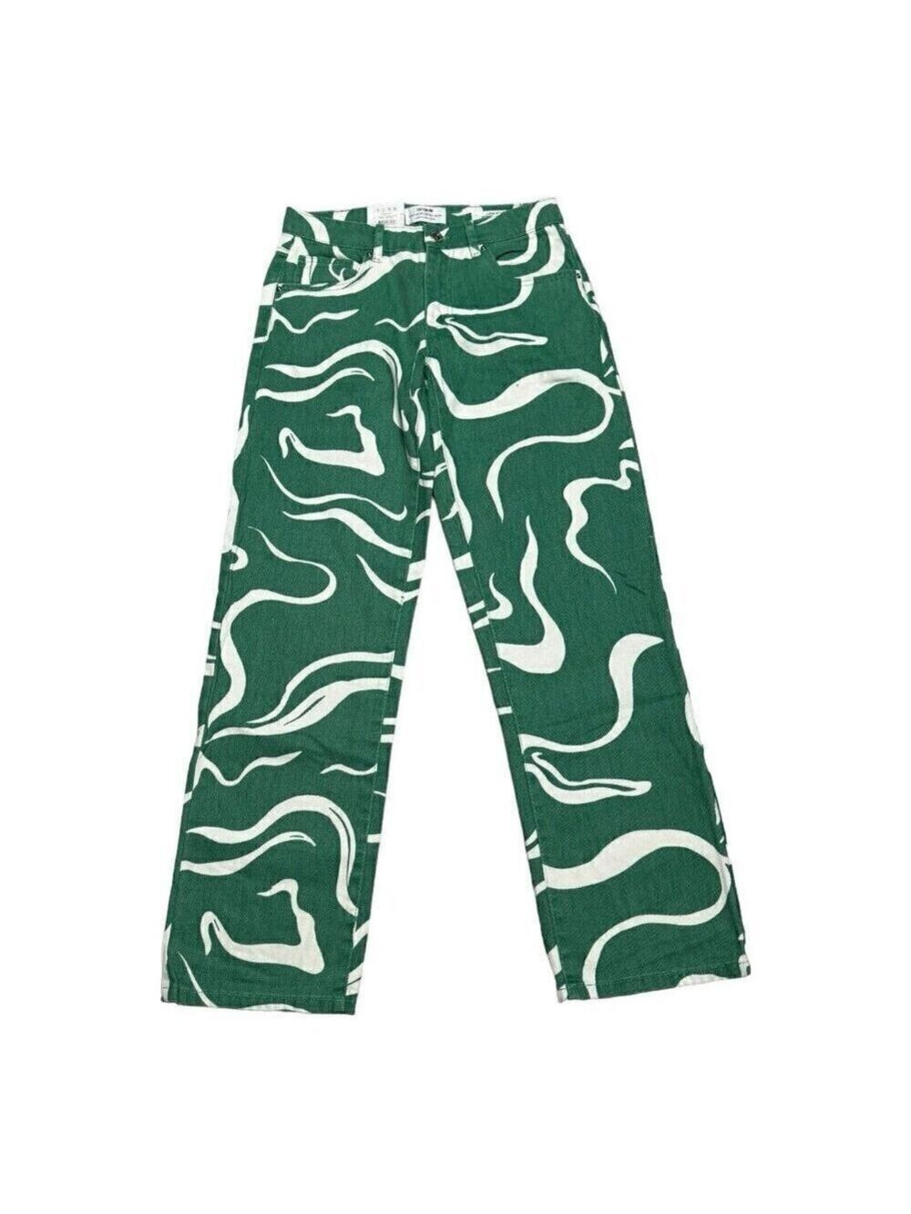 Cotton On Jeans RECYCLED Low Rise Straight Green Swift Designer Denim Womens 4